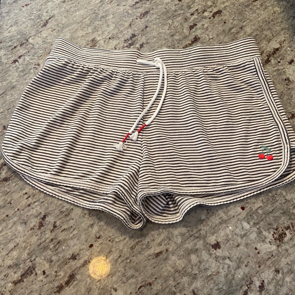 P.J. Salvage Black and White Striped shorts